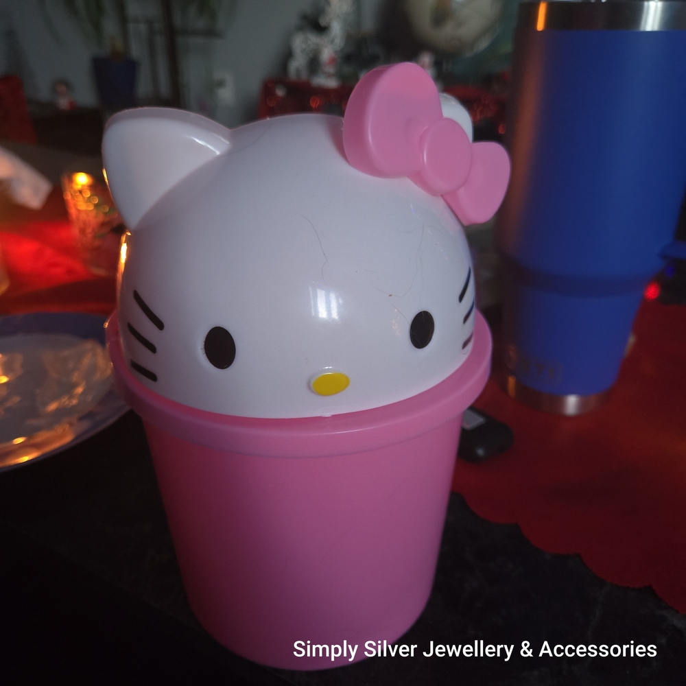 Hello Kitty Pink and White Small Trash Can